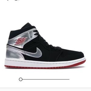 Jordan Black and Silver Sneakers